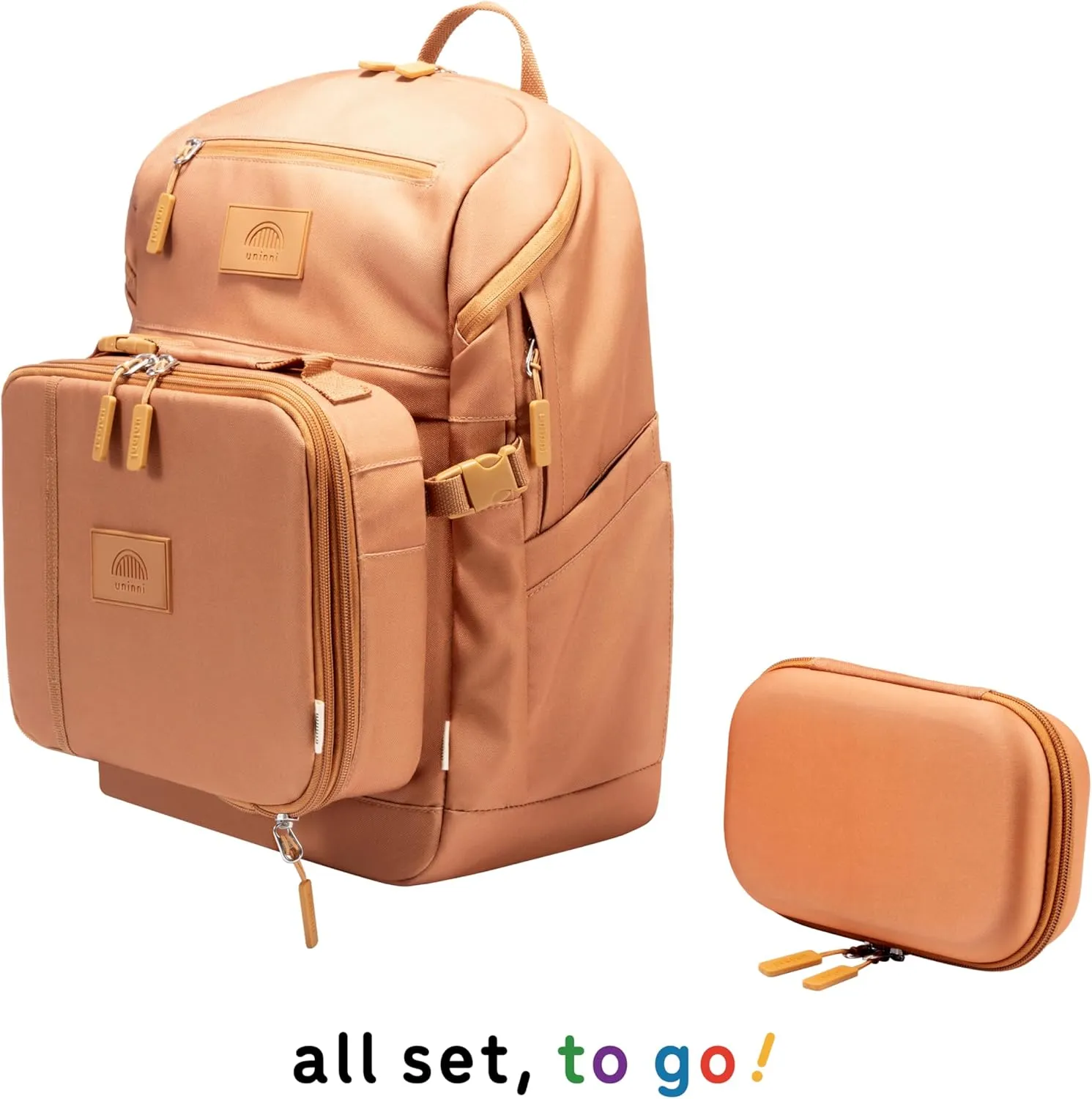 16” student backpacks, Age 8  & Adults with Padded, and Adjustable Shoulder Straps, Laptop compartment. (Brown)