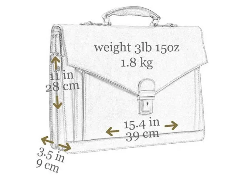 32nd Degree Scottish Rite Briefcase - Wings Down Various Sizes