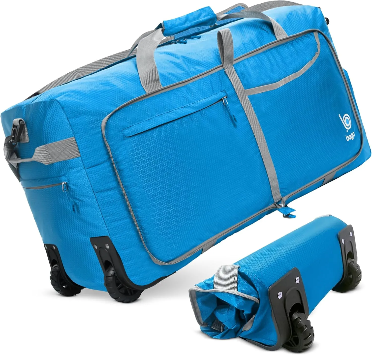 Bago Rolling Duffle Bag with Wheels - 30" 100L Foldable Weekender Bag, Waterproof Travel Duffel Bag, Heavy Duty lightWeight Duffle Bag for Traveling, Rolling Duffel Bag with Wheels (Blue0023)