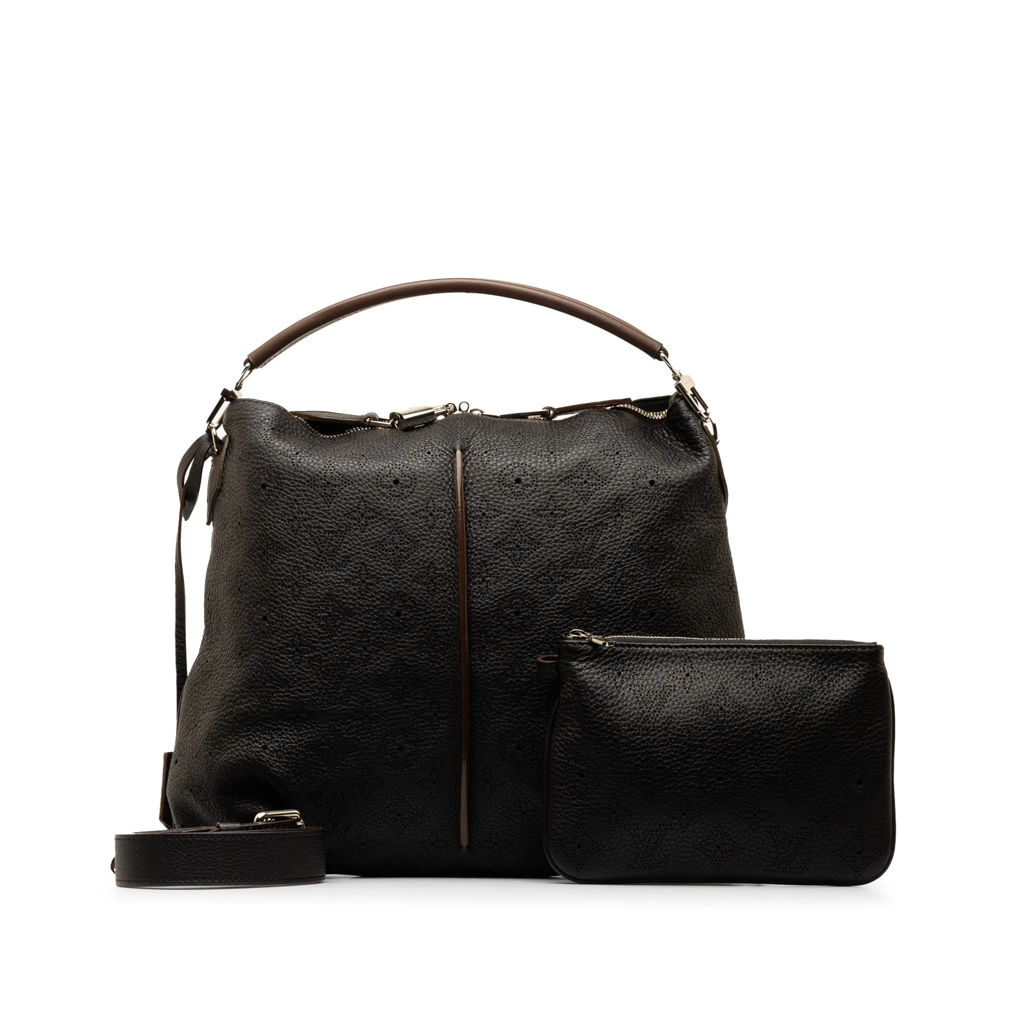 Black Louis Vuitton Monogram Mahina Selene PM Satchel