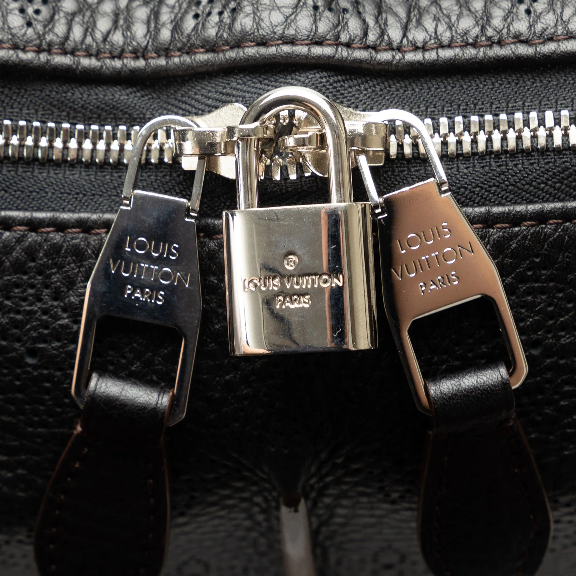 Black Louis Vuitton Monogram Mahina Selene PM Satchel