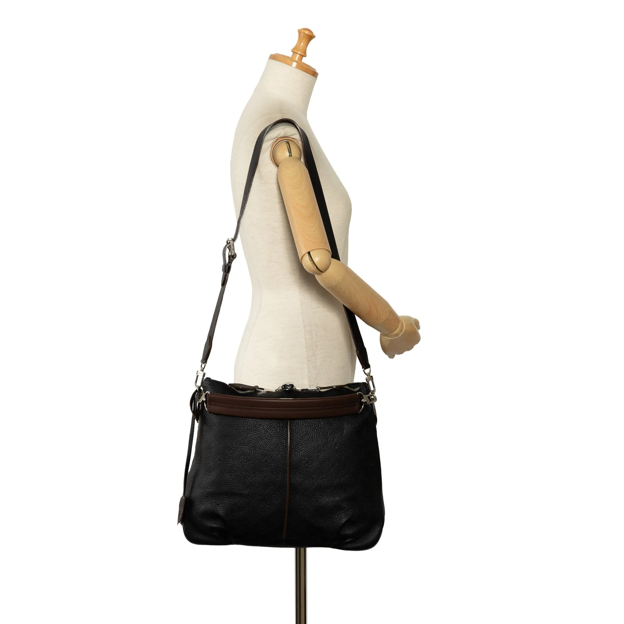 Black Louis Vuitton Monogram Mahina Selene PM Satchel