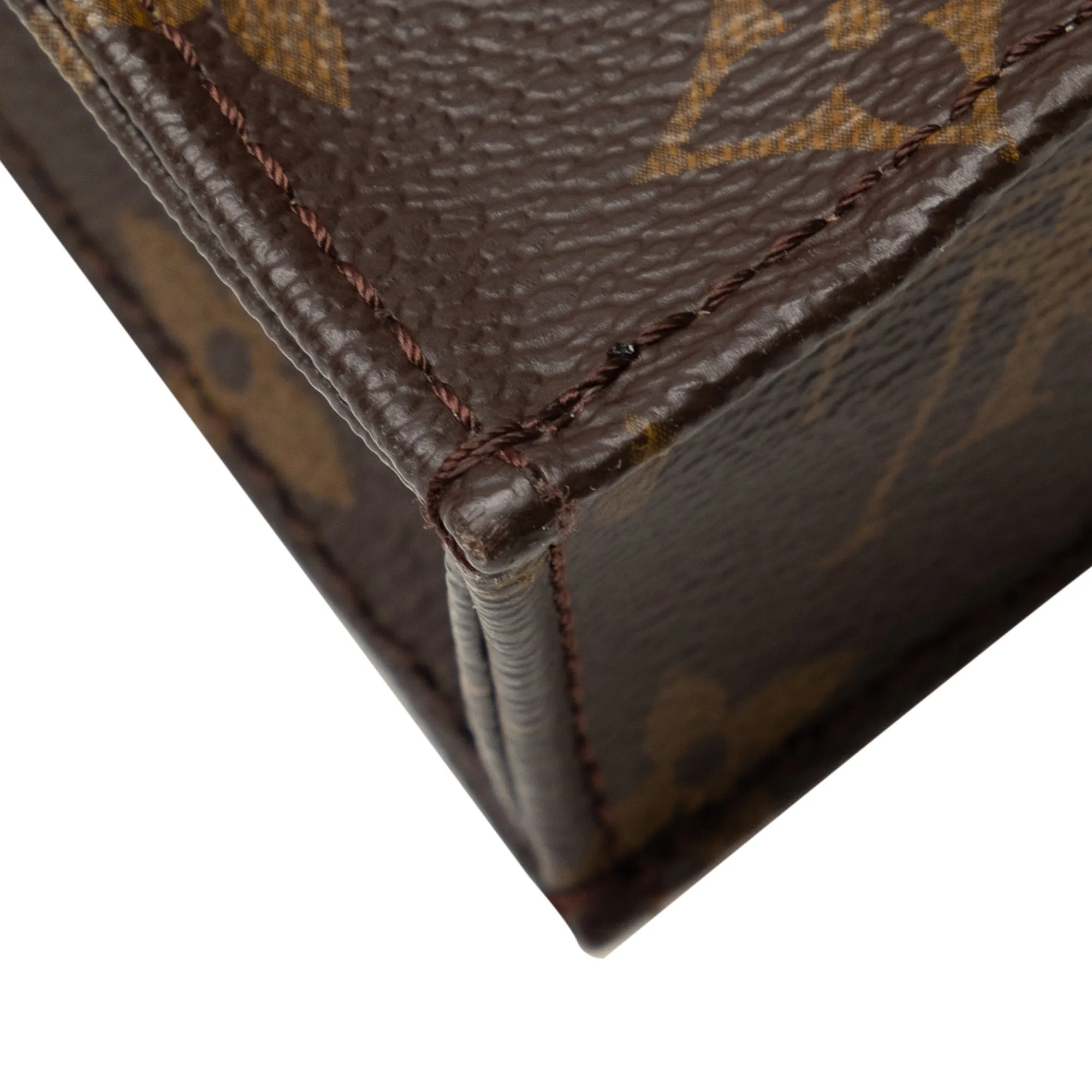 Brown Louis Vuitton Monogram Petit Sac Plat Satchel
