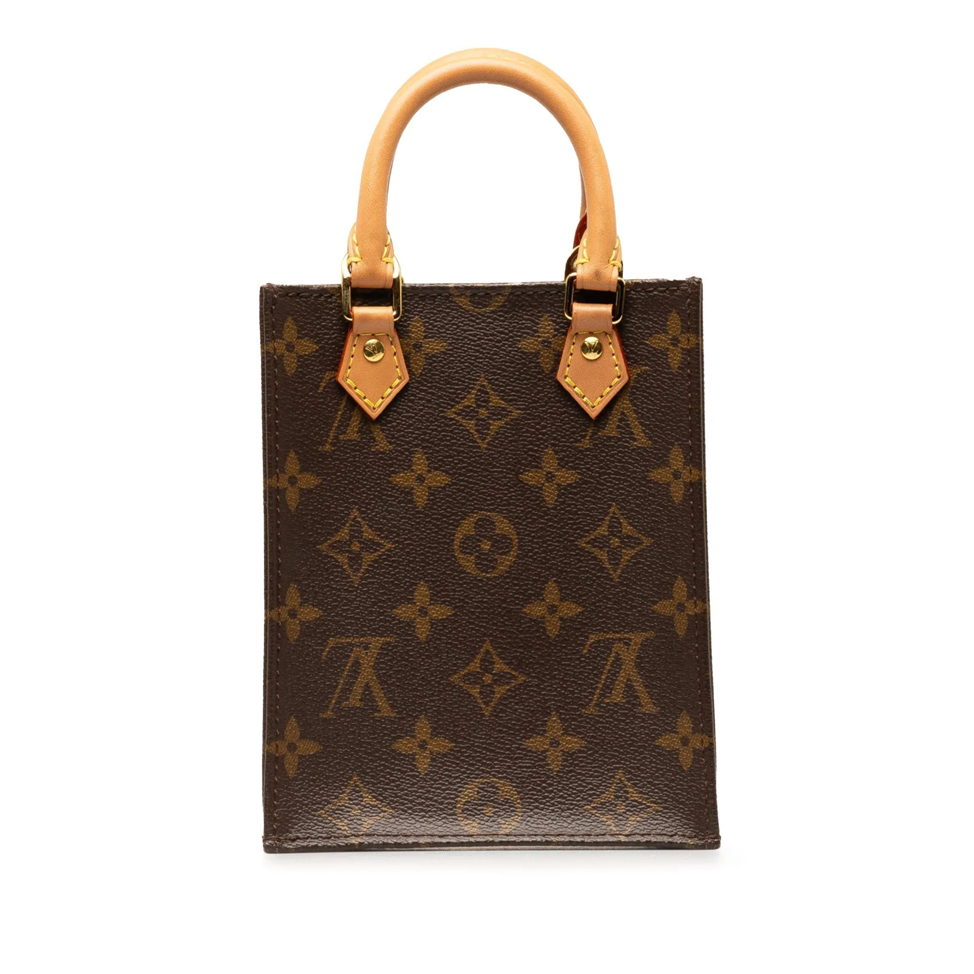 Brown Louis Vuitton Monogram Petit Sac Plat Satchel