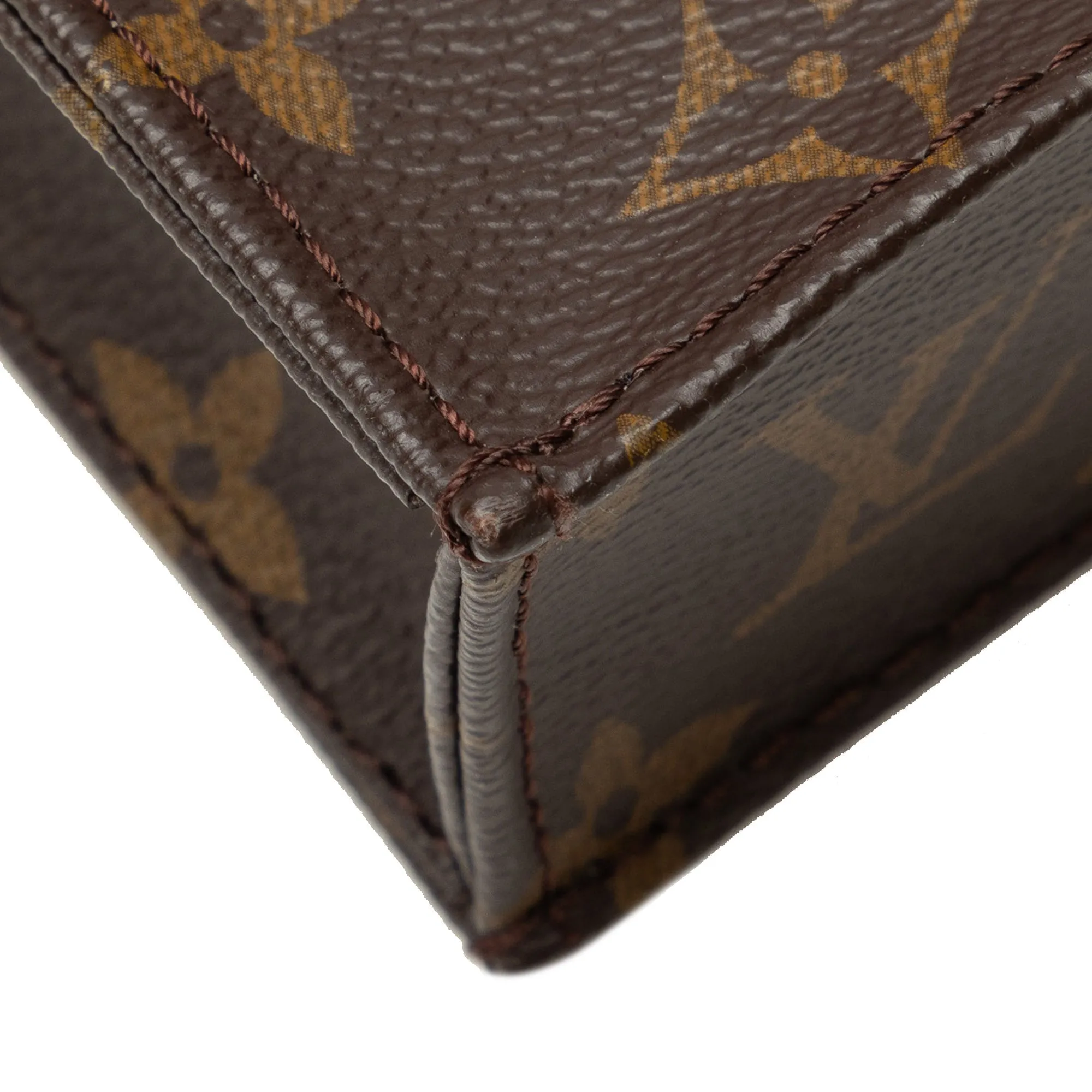 Brown Louis Vuitton Monogram Petit Sac Plat Satchel