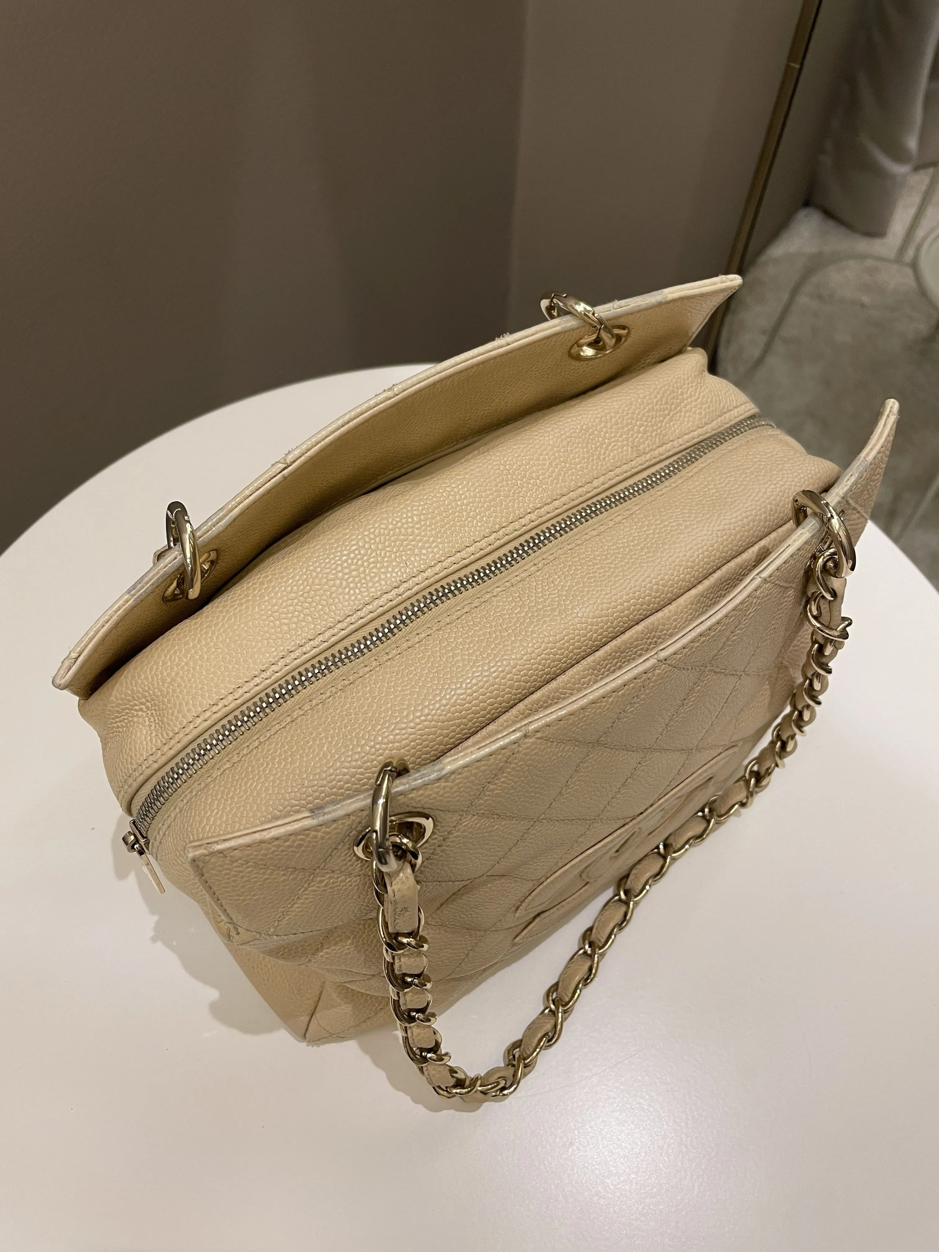 Chanel Petite Timeless Tote PTT Beige Caviar