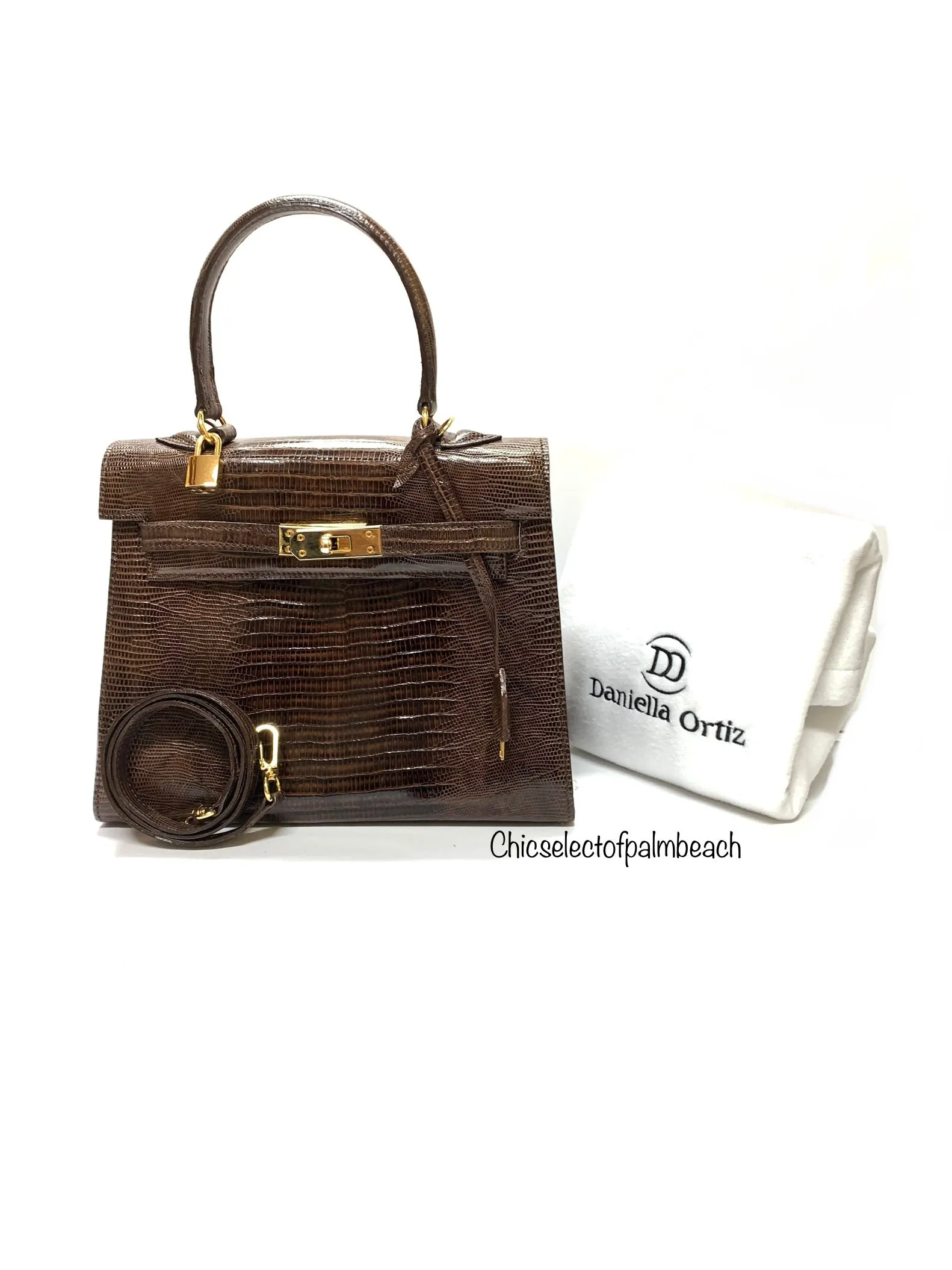 DANIELLA ORTIZ GENUINE LIZARD HANDBAG