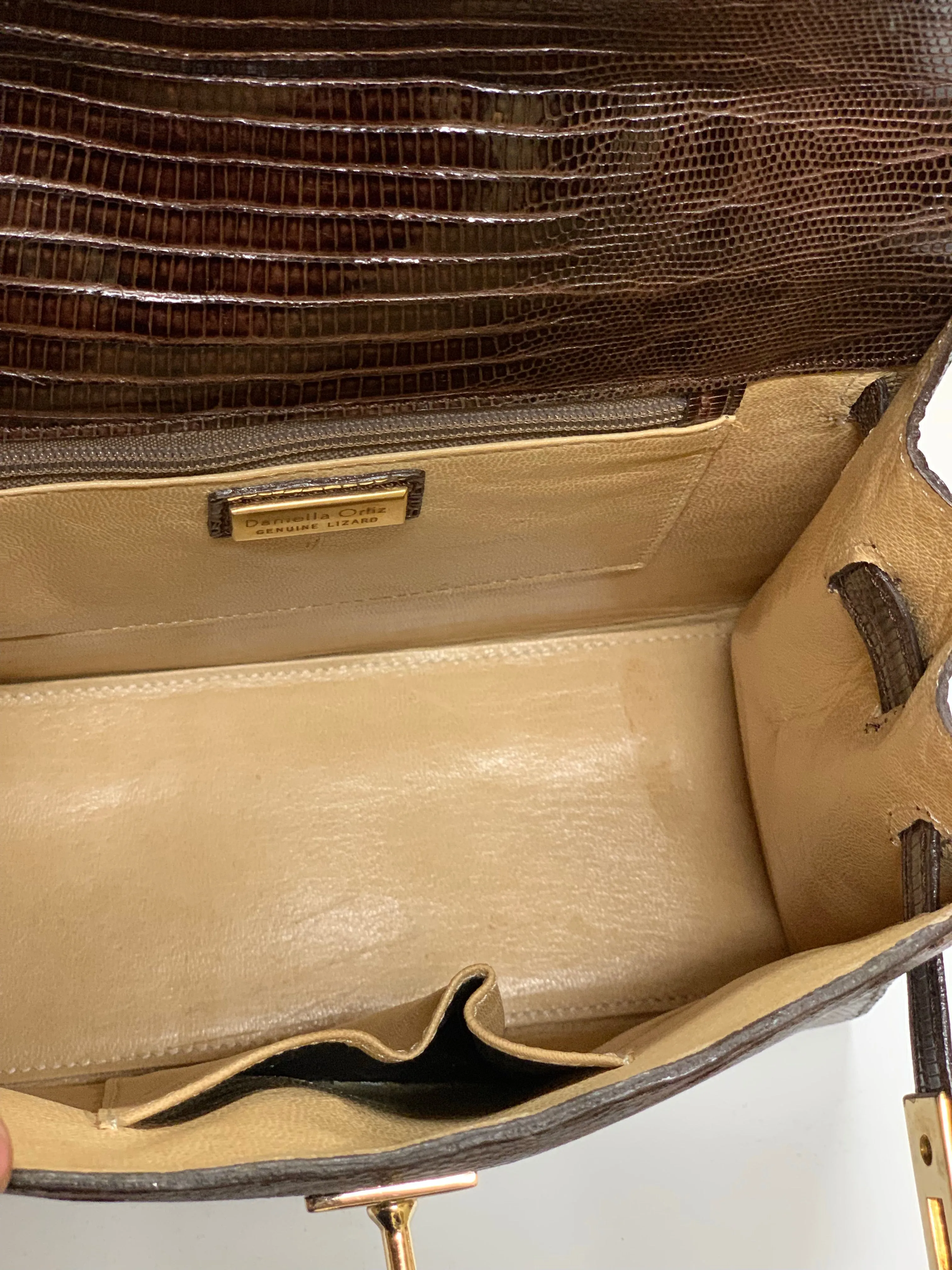DANIELLA ORTIZ GENUINE LIZARD HANDBAG