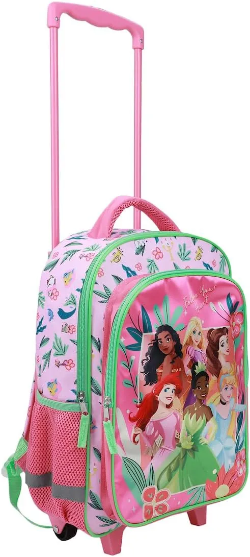 Disney 16" Princesses Girls Rolling Backpack with Adjustable Handle