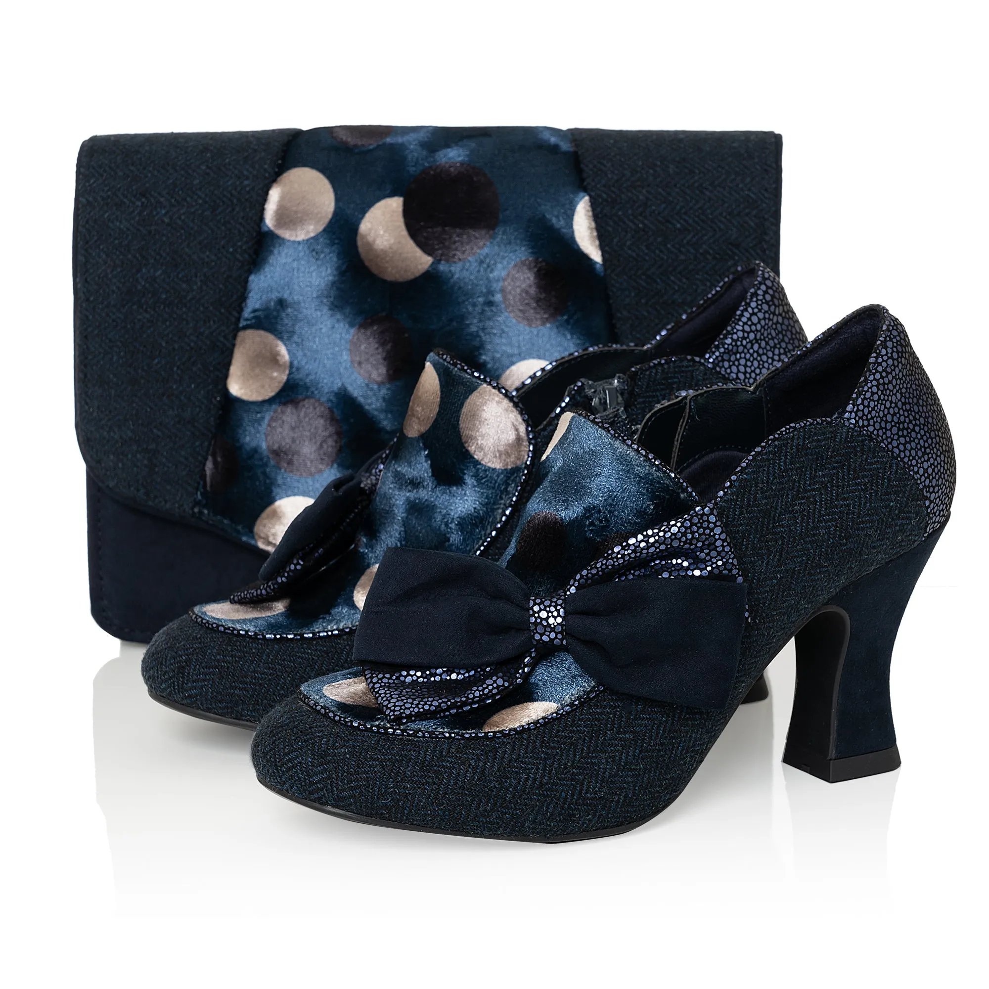 Dublin Bag Navy Matches Seren Booties by Ruby Shoo