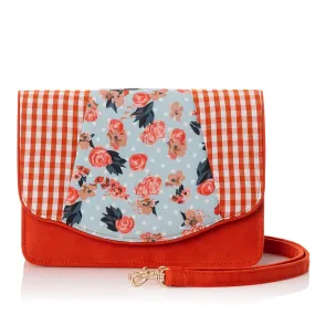 Dublin Bag Orange Gingham Matches Imelda Mid Heels by Ruby Shoo