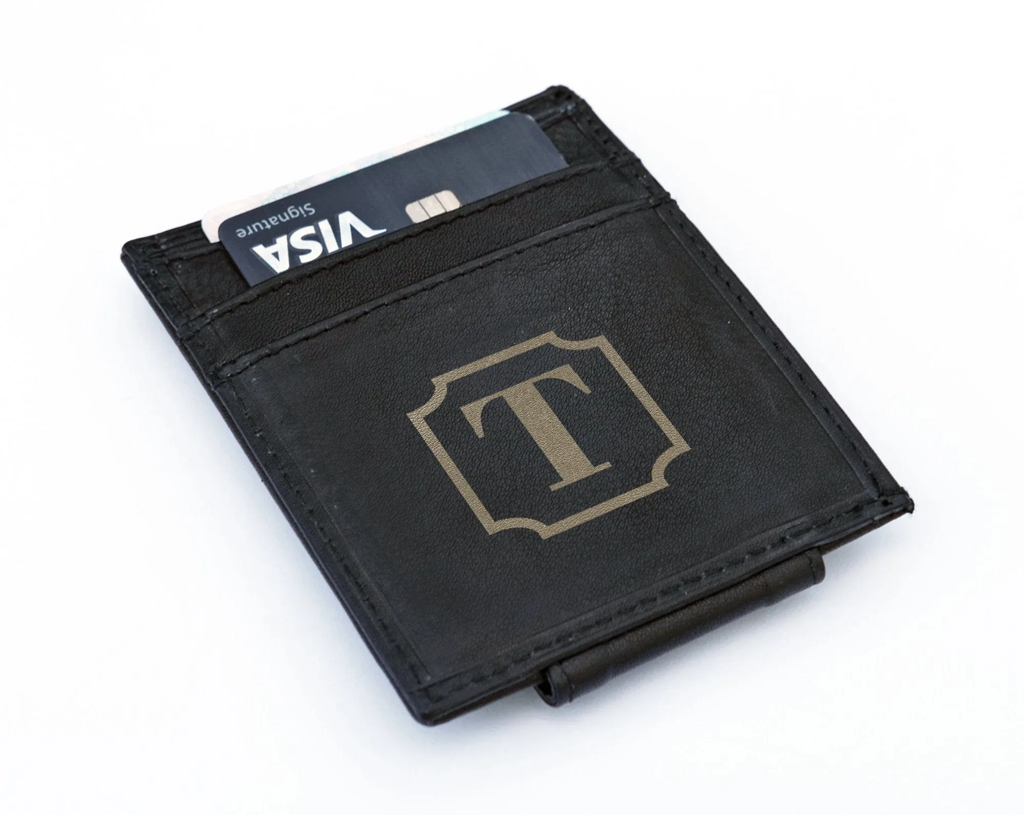 Genuine Leather Engraved Ultra Slim Money Clip Wallet Monogram Initial Custom Gift for Best Husband Couples Best Friend Birthday Mr Gifts