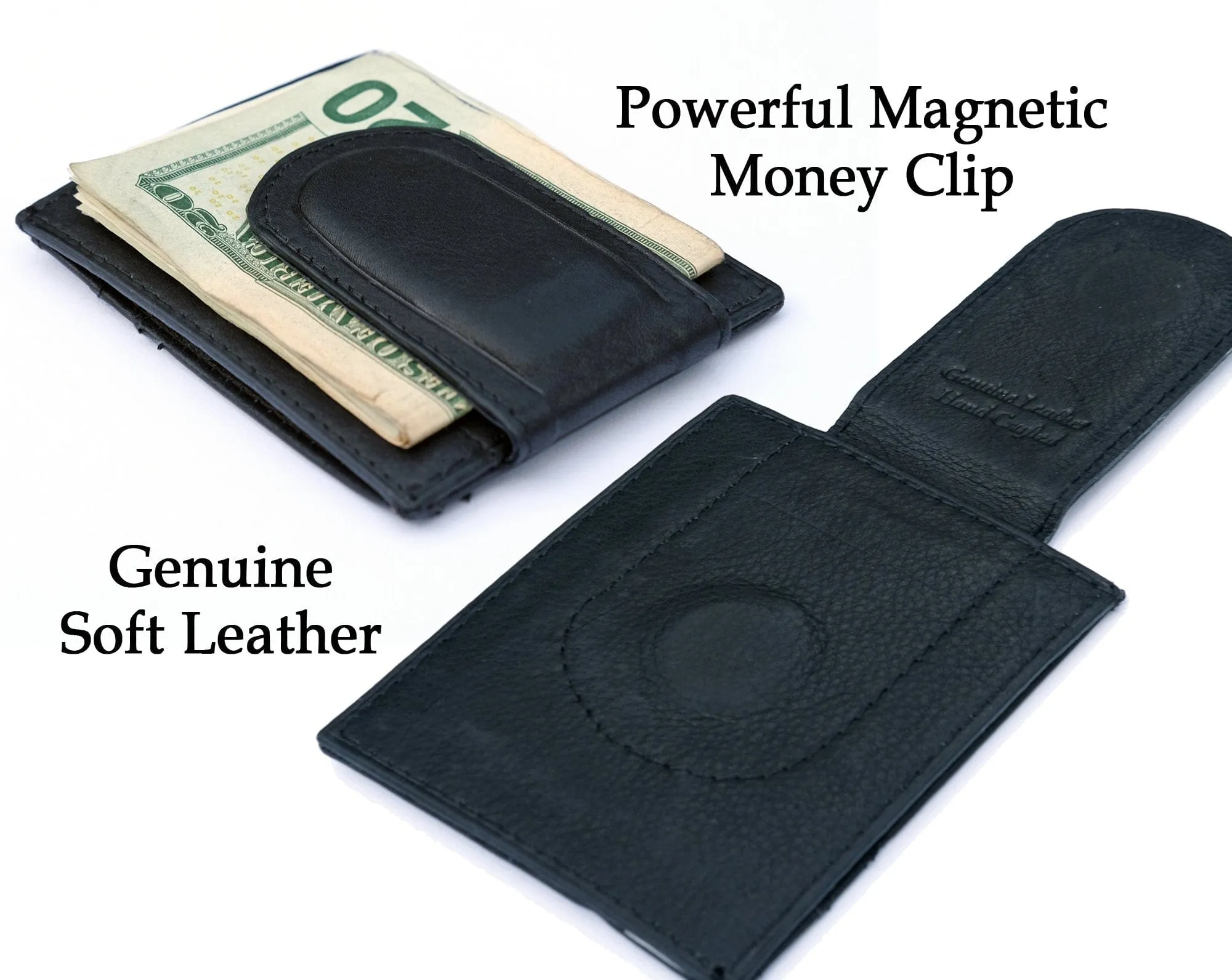 Genuine Leather Engraved Ultra Slim Money Clip Wallet Monogram Initial Custom Gift for Best Husband Couples Best Friend Birthday Mr Gifts
