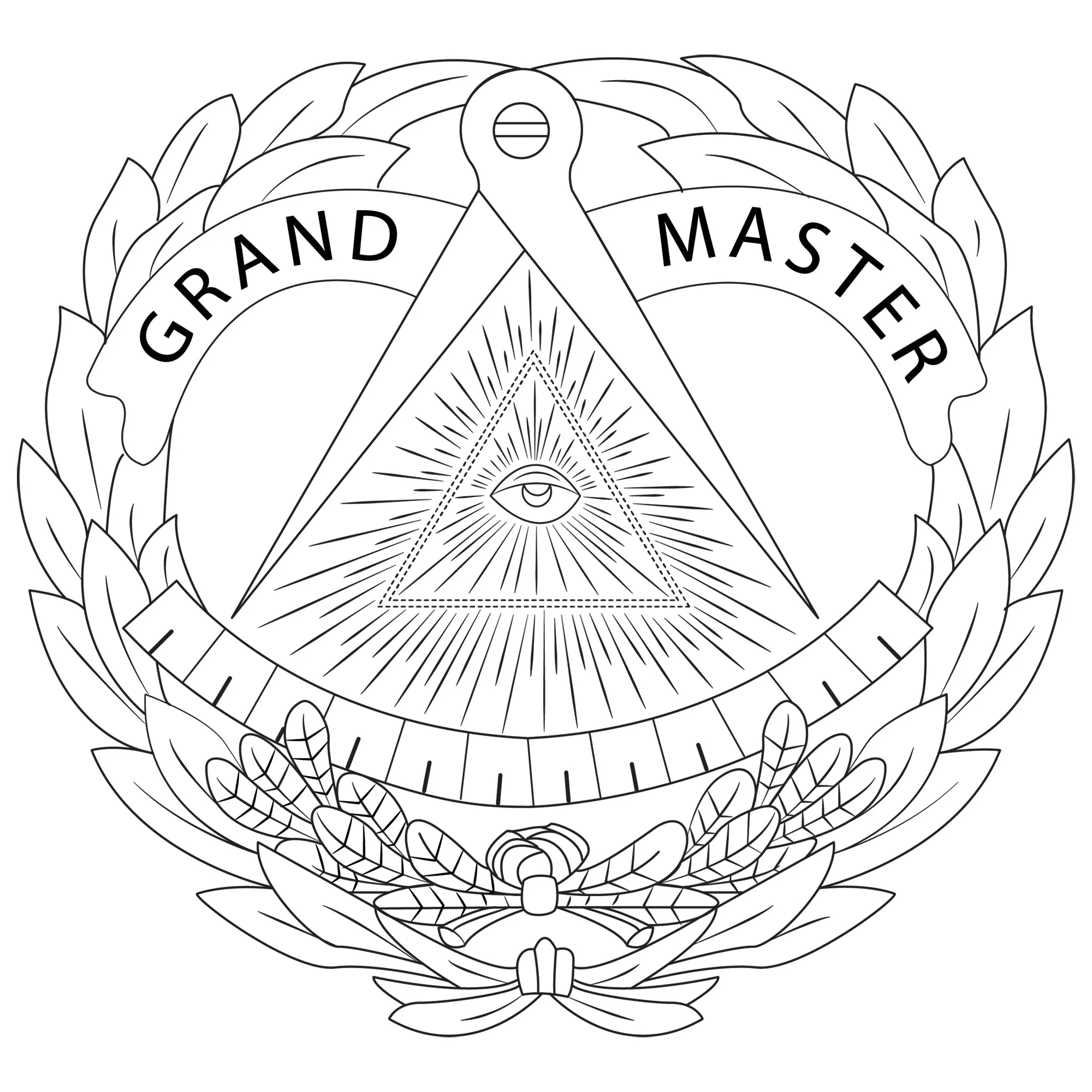 Grand Master Blue Lodge Flask - Leather & Stainless Steel