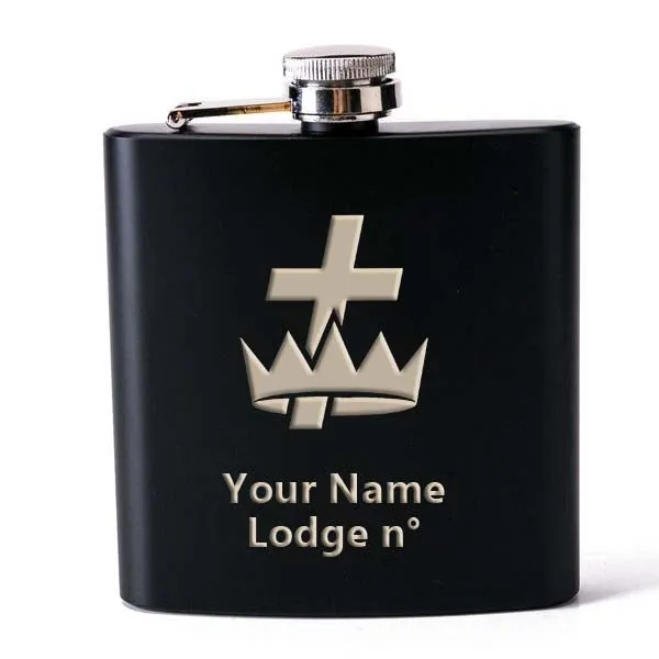 Knights Templar Commandery Flask - 2 Shot Glasses & Funnel