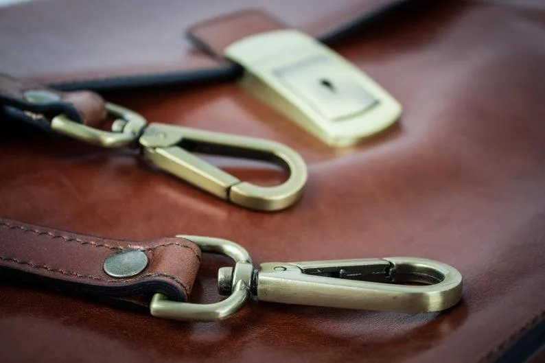Master Mason Blue Lodge Briefcase - Brown Leather