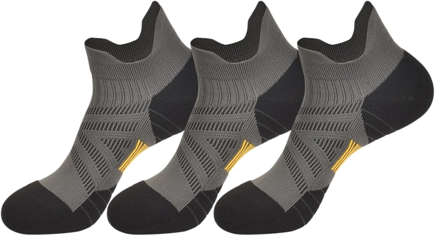 MICBAM 3 Pairs Professional Running Athletic Socks For Mens,Compression Cushioned Ankle Socks