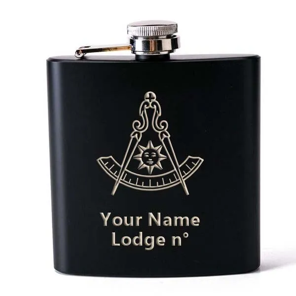 Past Master Blue Lodge California Regulation Flask - 2 Shot Glasses & Funnel