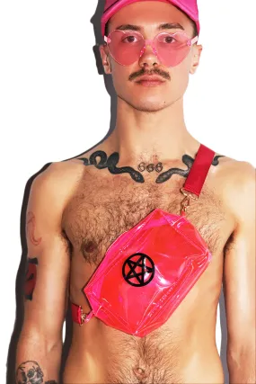 Pentagram Clear Fanny Pack Bum Bag-Neon Pink