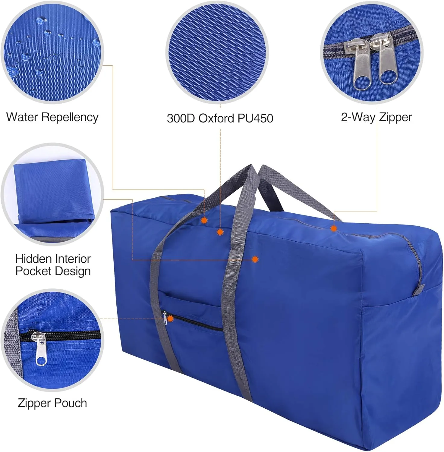 REDCAMP 100L Extra Large Duffle Bag, Water Repellency Lightweight Foldable Duffel Bag for Outdoor Camping, Black/Blue/Wine Red, blue,100L, Large