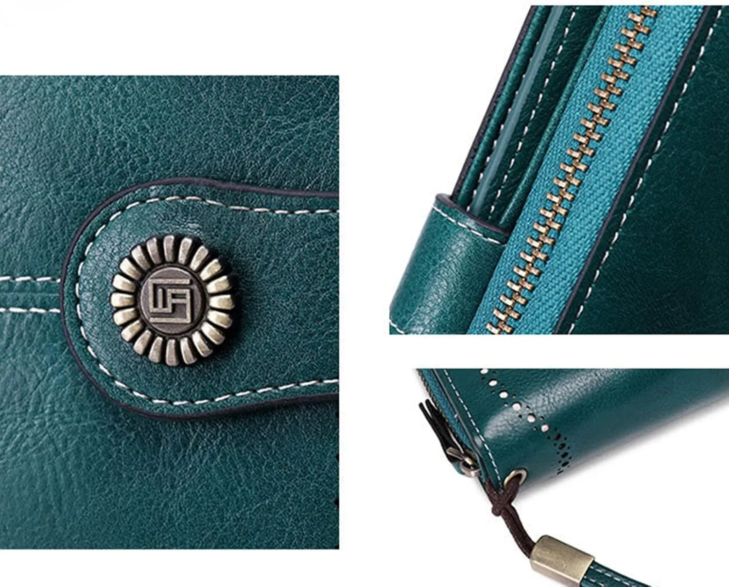 Rfid Wallet Women,Leather Wallet Wristlet for Women,Zip Around Bifold Rfid Blocking Large Capacity Clutch Purses Credit Card Wallet,Travel Wallet for Girls Women Ladies Mom