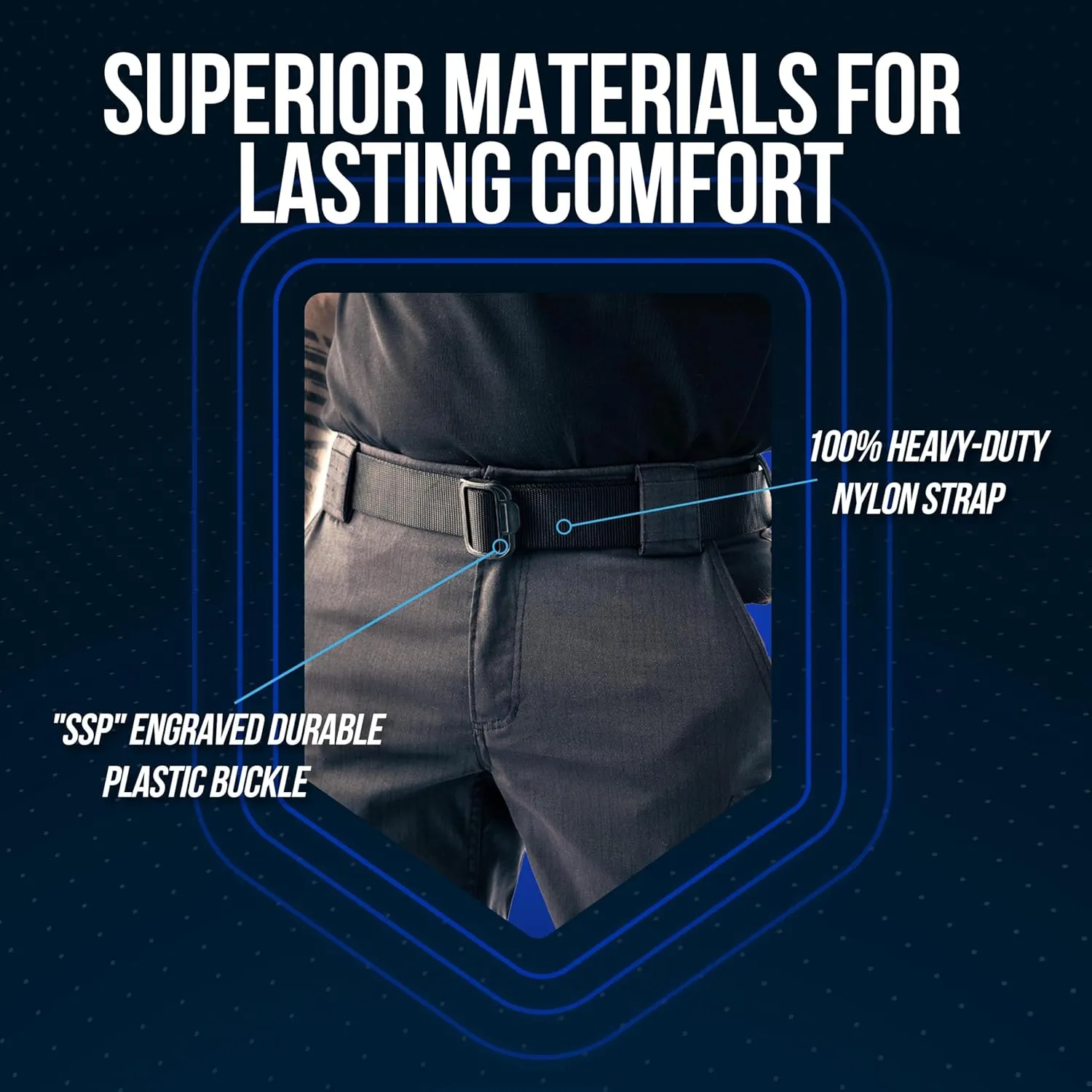 Shirt Stay Plus- Tactical Belt for Men Police and Military - Professional Grade Heavy Duty Tactical Gear
